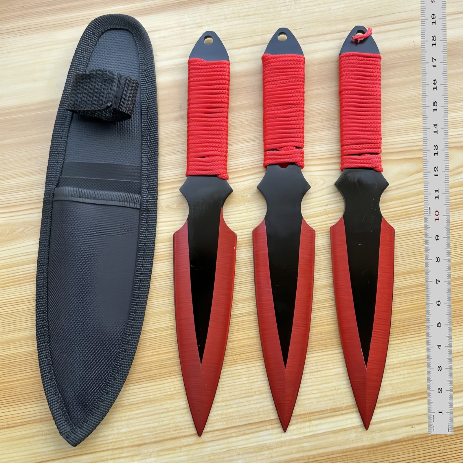 Practice Throwing Knife Set YF122 – 3-Piece, Red accent Practice Throwing Knife Set YF122 – 3-Piece, Red accent